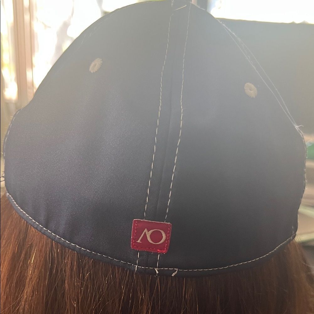 #1063+Unisex Red and White Baseball Cap W/ Embroidered Design - Picture 8 of 8